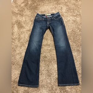 BKE Jeans Women’s 28x29 Blue Stella Boot Low Waist Ladies Stretch Pants Denim